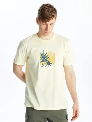 Crew Neck Short Sleeve Printed Combed Cotton Men T-Shirt