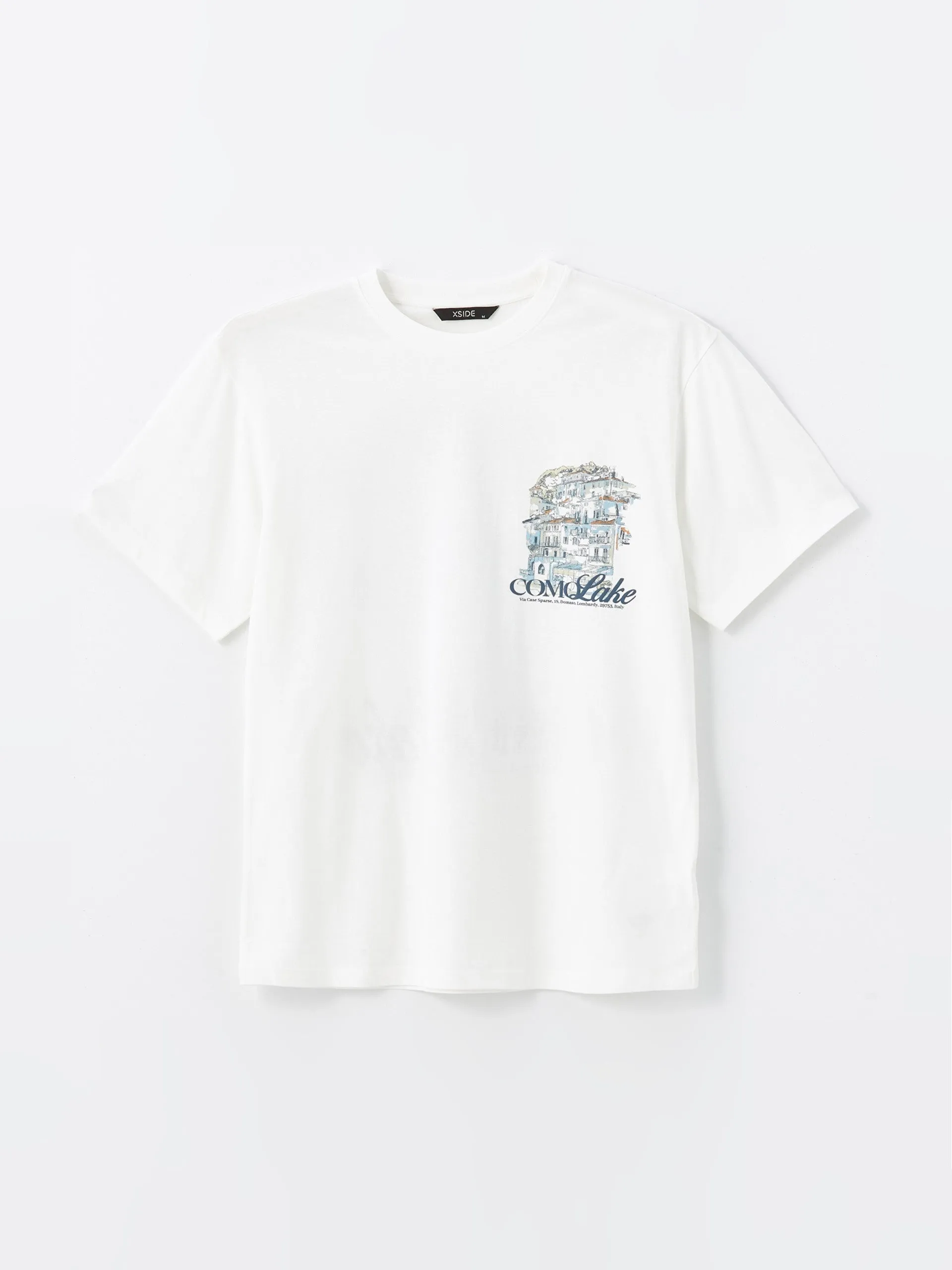 Crew Neck Short Sleeve Printed Combed Cotton Men T-Shirt