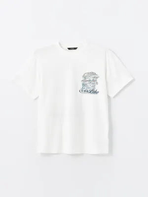 Crew Neck Short Sleeve Printed Combed Cotton Men T-Shirt