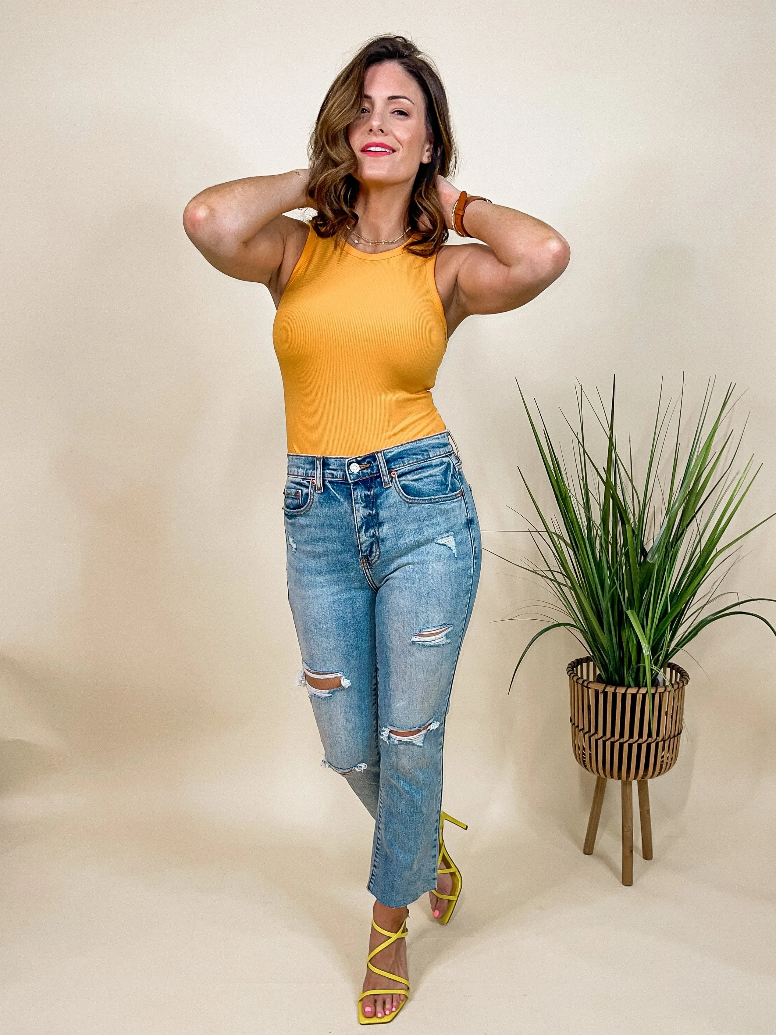 Crew Neck [Tangerine] Bodysuit