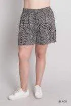 Crinkle Detailed Waist Shorts - Black