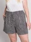 Crinkle Detailed Waist Shorts - Black