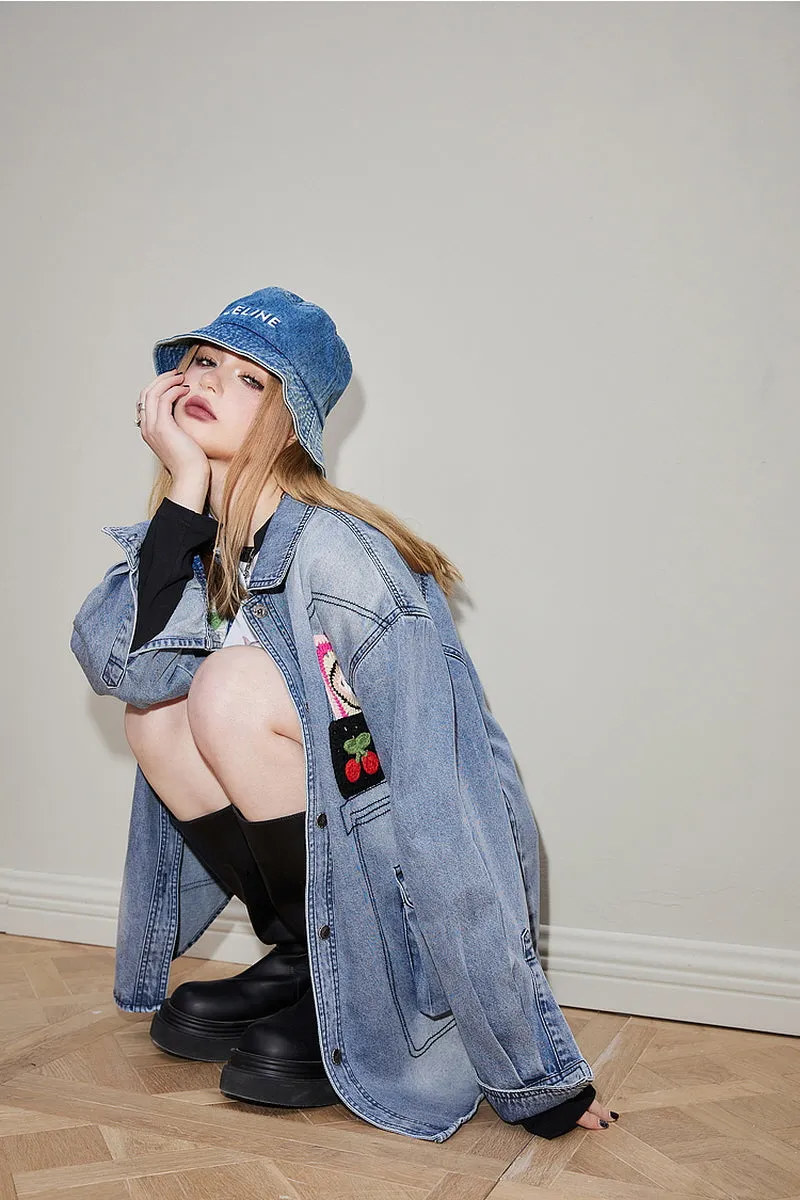 Crochet Craft Casual Denim Jacket
