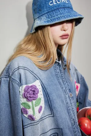 Crochet Craft Casual Denim Jacket