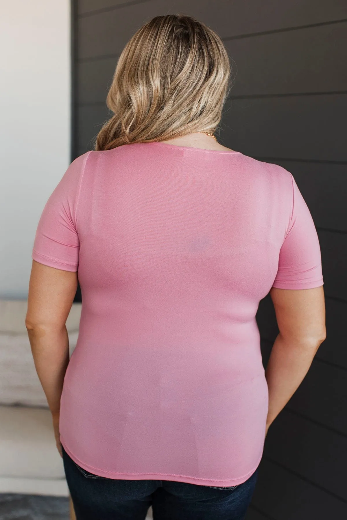 Daily Comforts Short Sleeve Top- Baby Pink