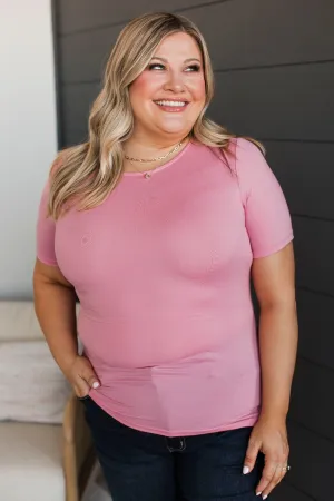 Daily Comforts Short Sleeve Top- Baby Pink