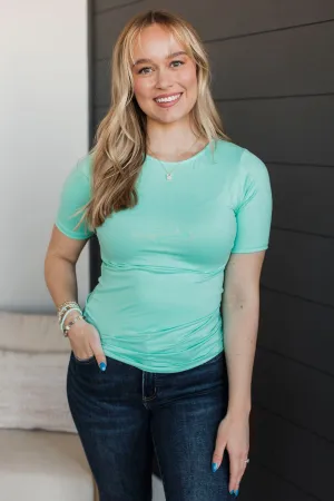 Daily Comforts Short Sleeve Top- Mint Blue