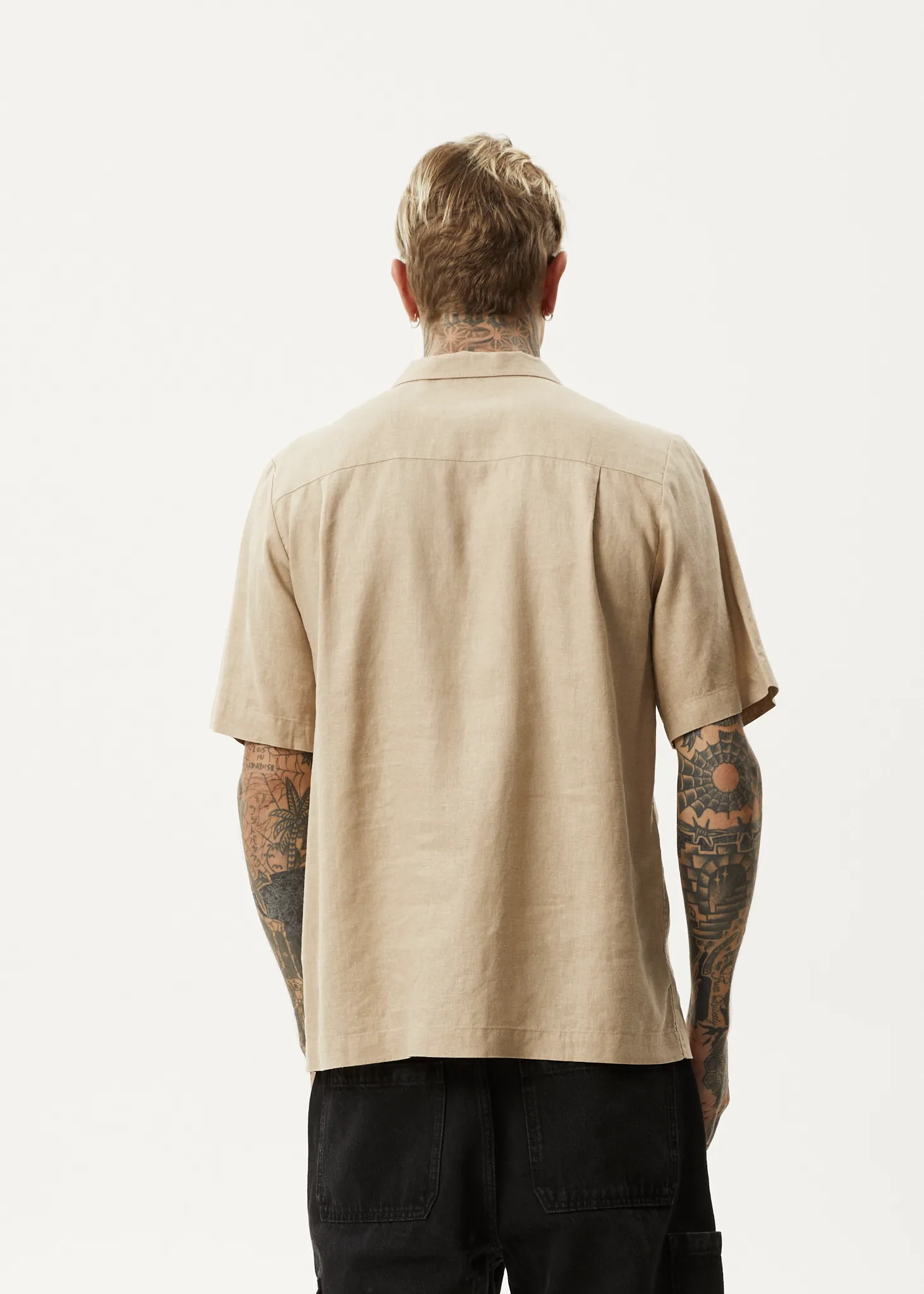 DAILY - HEMP CUBAN SHORT SLEEVE SHIRT - TAUPE