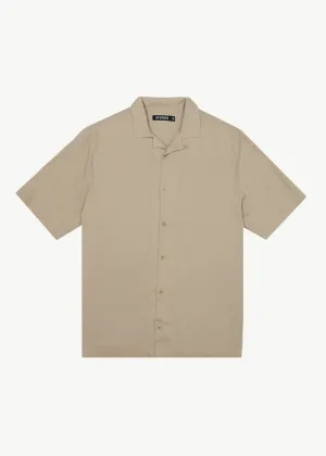 DAILY - HEMP CUBAN SHORT SLEEVE SHIRT - TAUPE