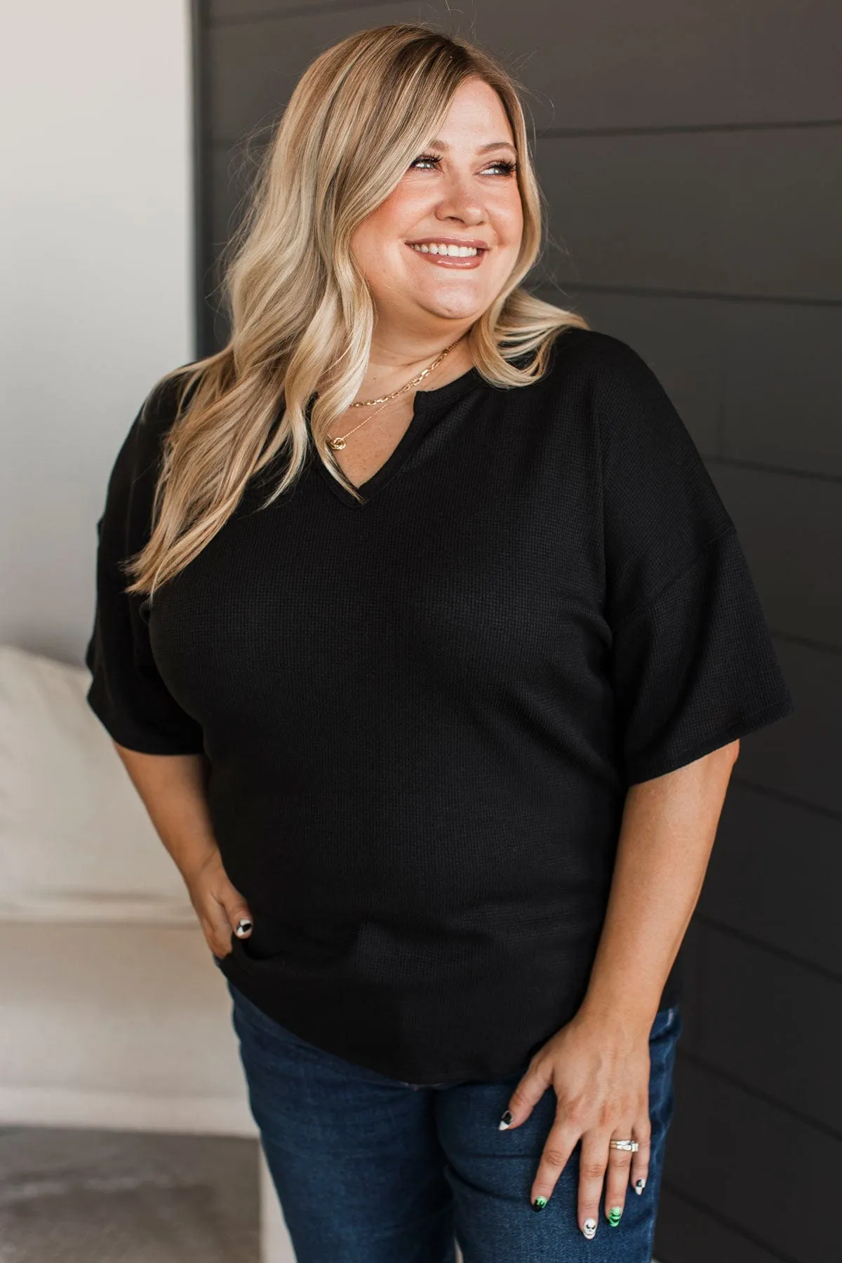 Daily Necessity Short Sleeve Top- Black