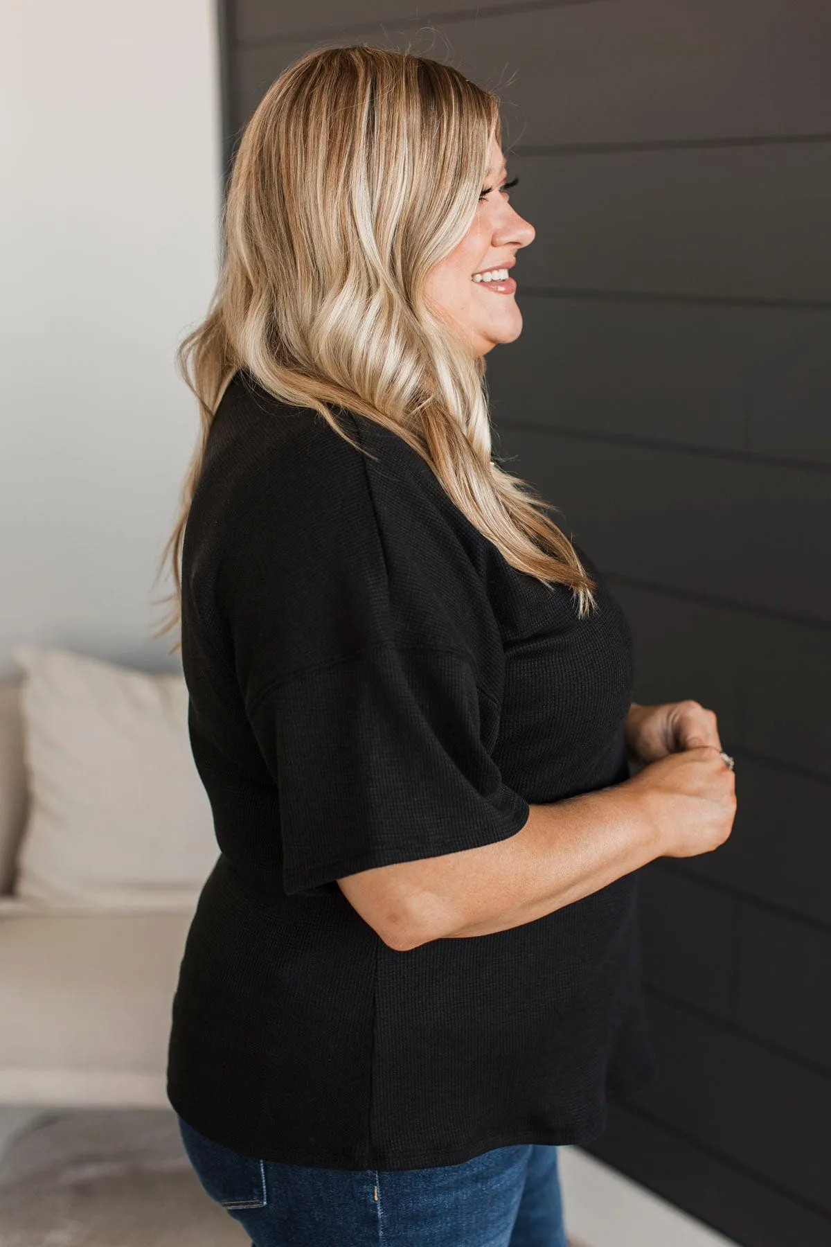 Daily Necessity Short Sleeve Top- Black
