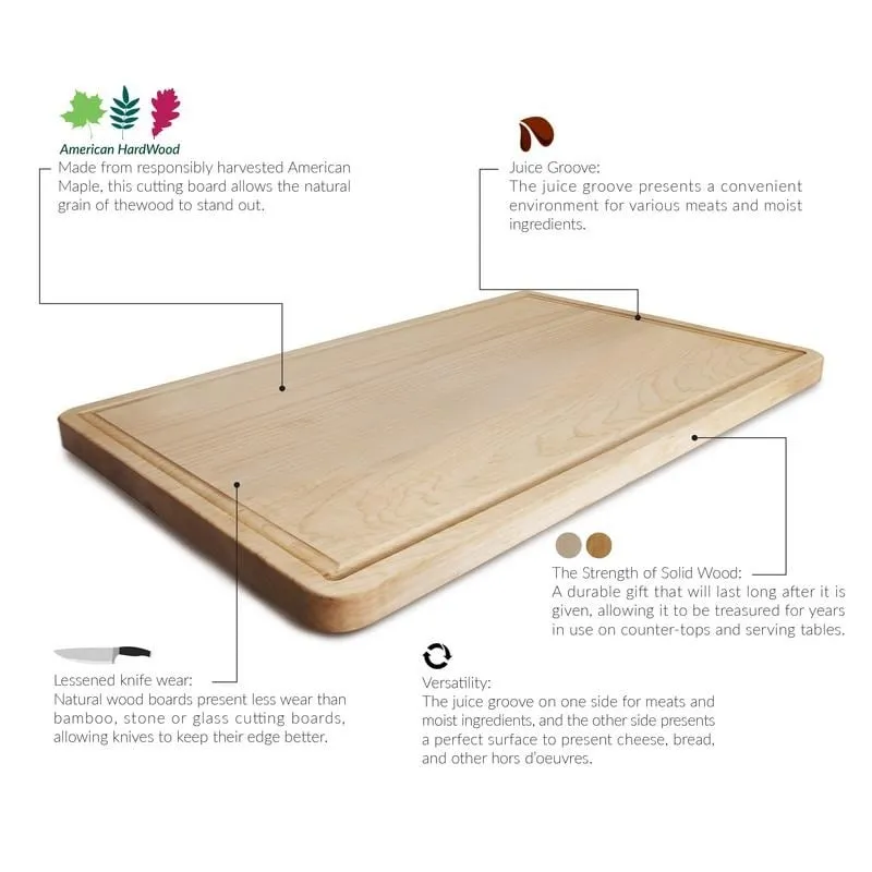 Delice Rectangle Cutting Board with Juice Drip Groove