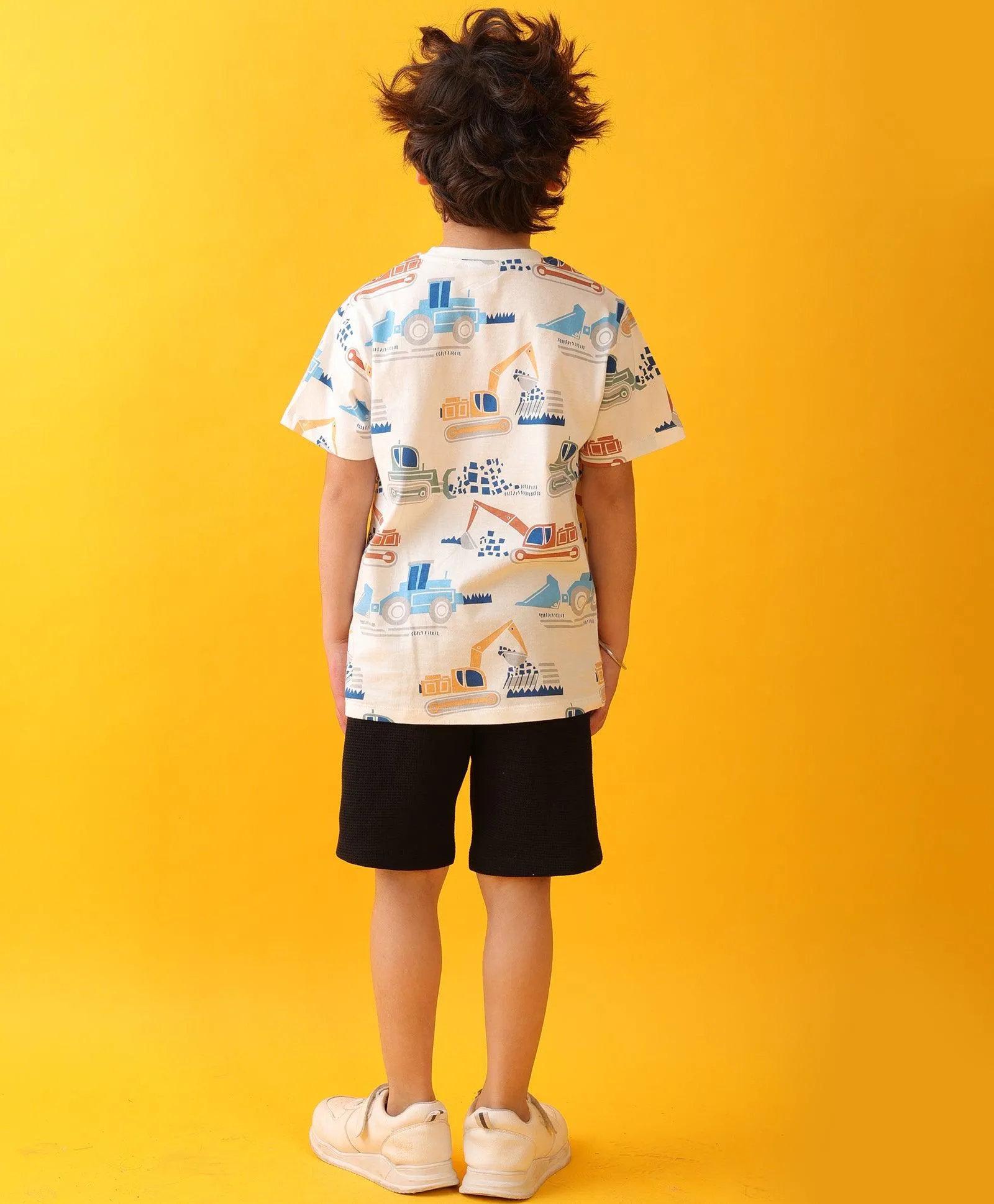 DIGGER SUMMER BLACK SHORTS SET  - WHITE/BLACK