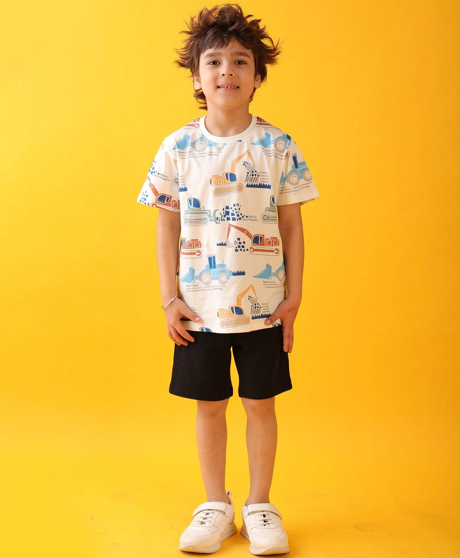 DIGGER SUMMER BLACK SHORTS SET  - WHITE/BLACK