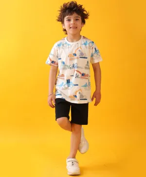 DIGGER SUMMER BLACK SHORTS SET  - WHITE/BLACK