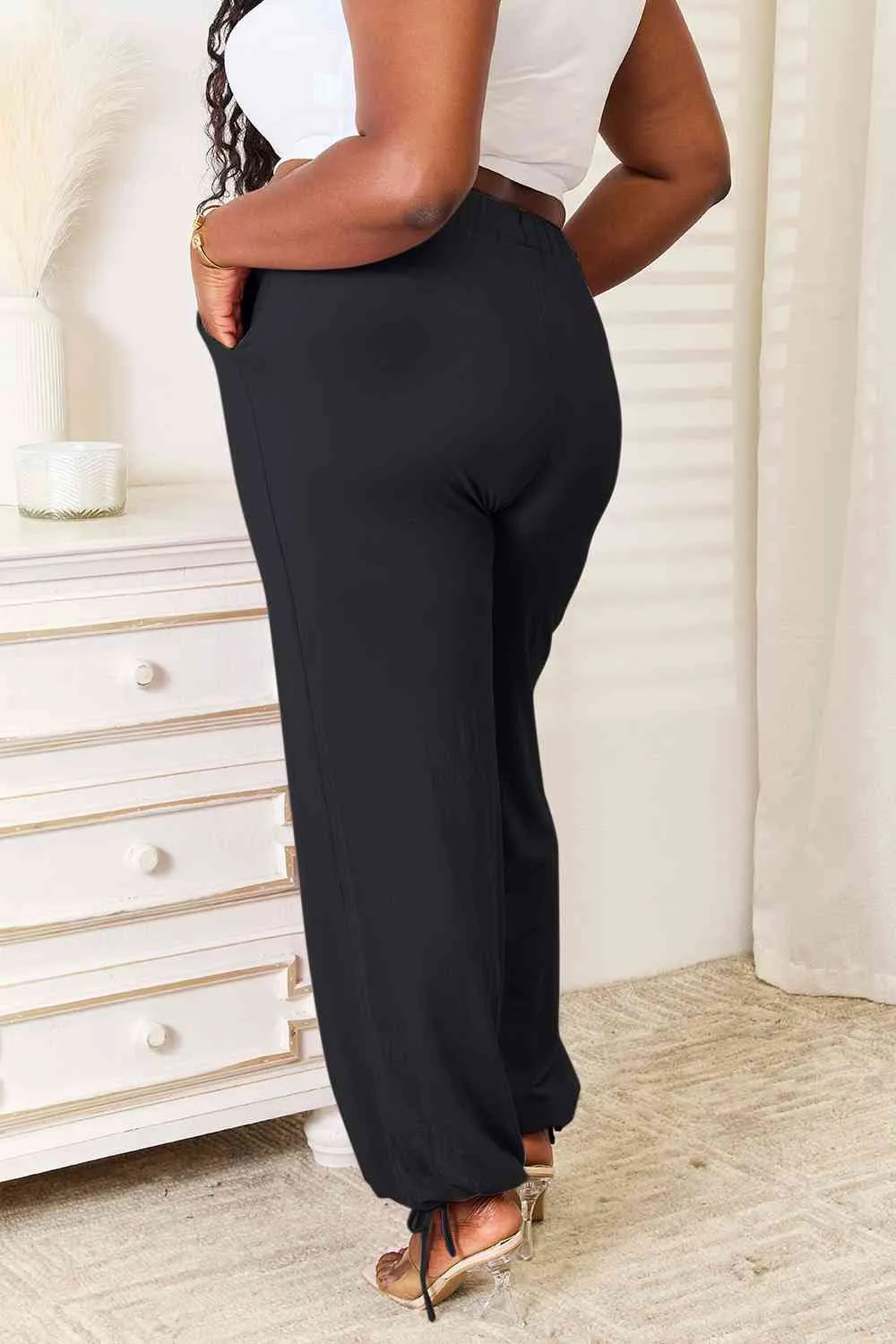 Drawstring Waist Pants- 3 Colors (Teal, Navy, Mauve)