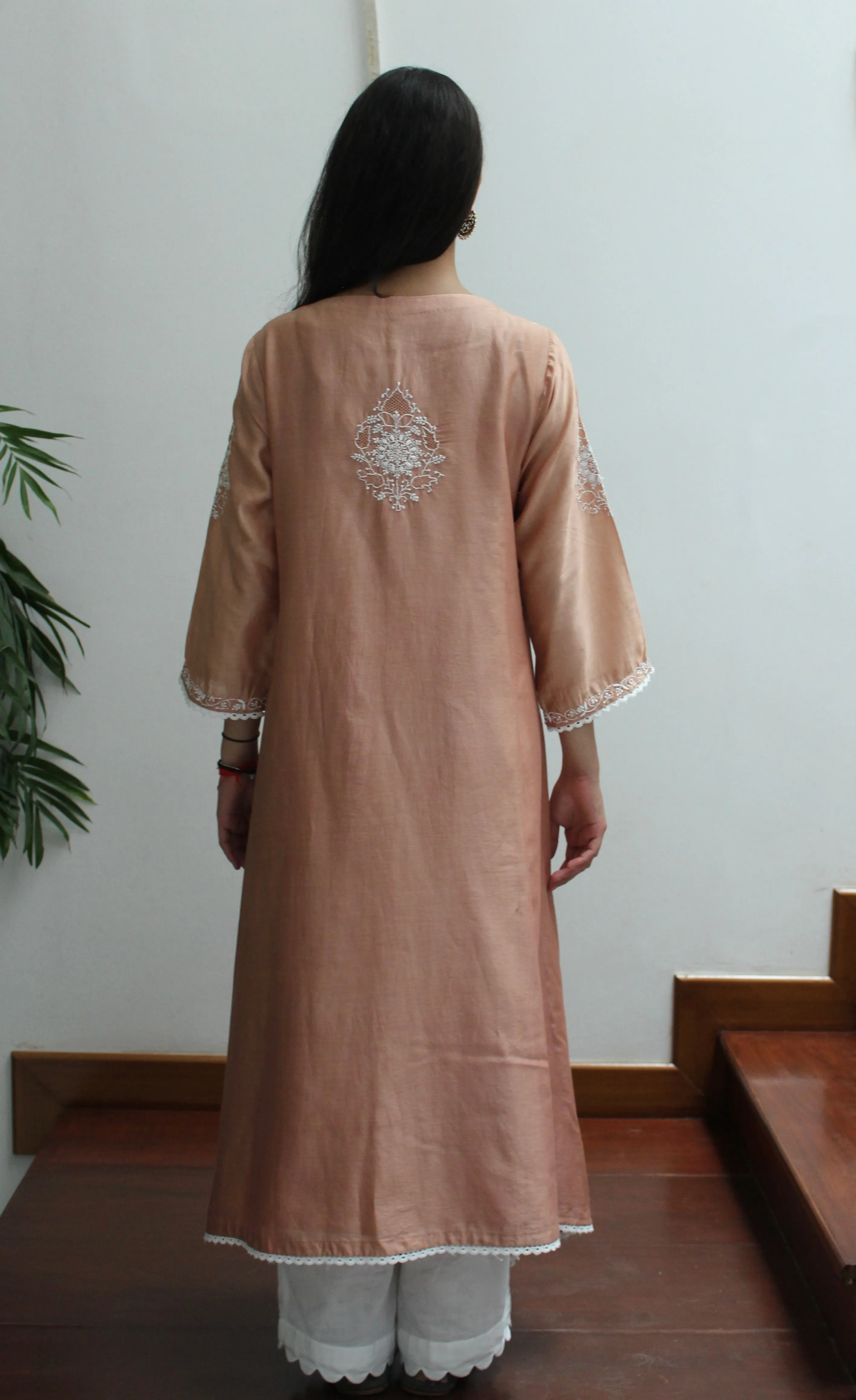 DULL ROSE ASYMMETRICAL KURTA