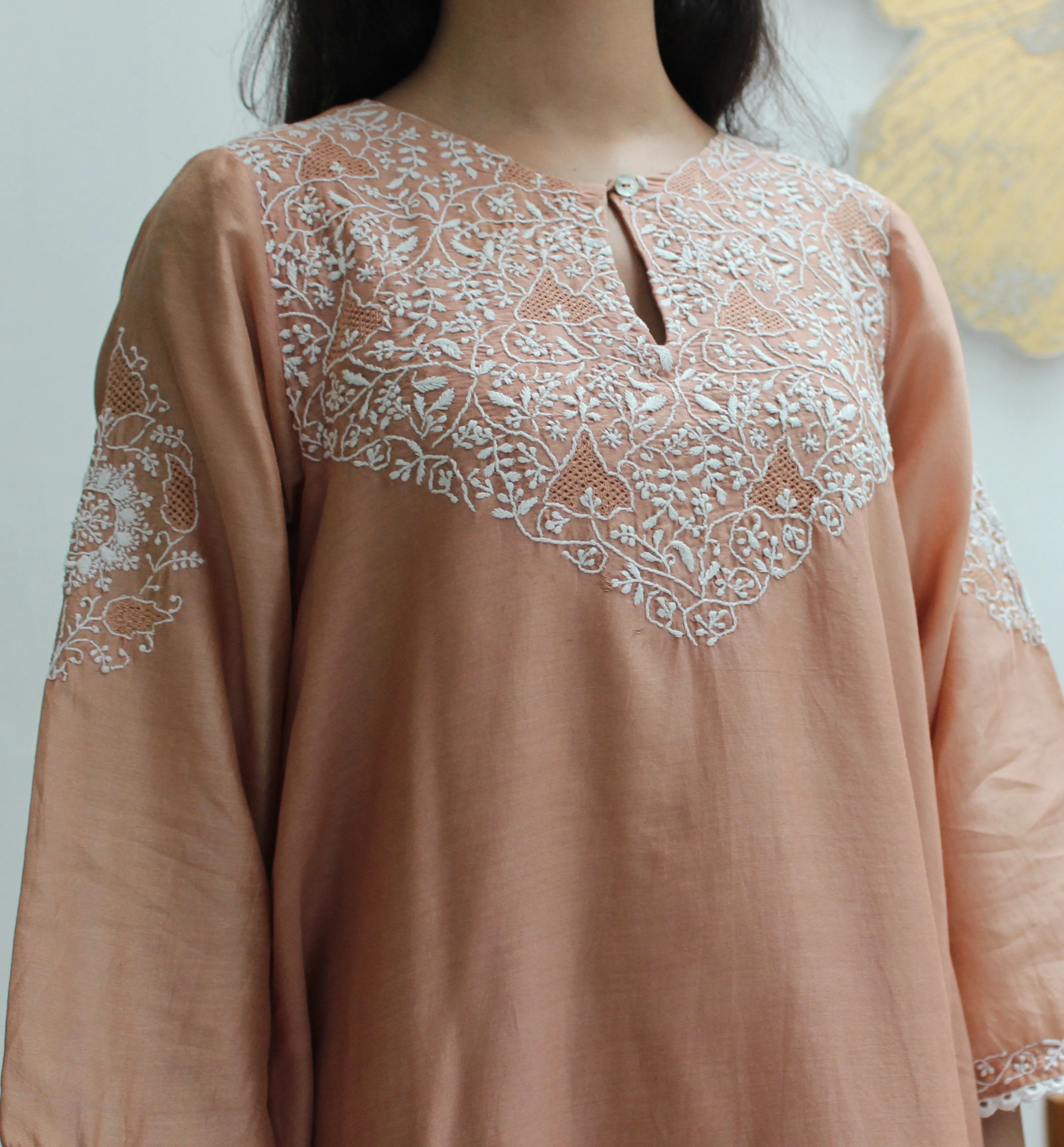 DULL ROSE ASYMMETRICAL KURTA