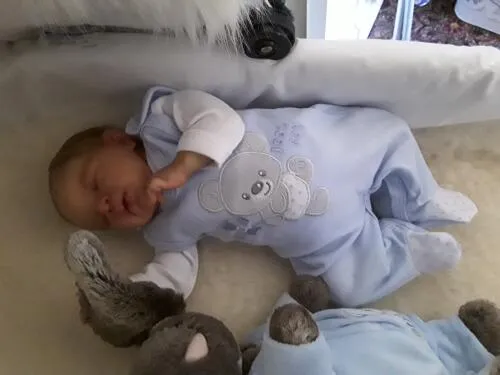Early Baby Top & Bear Footed Dungarees Set - Blue