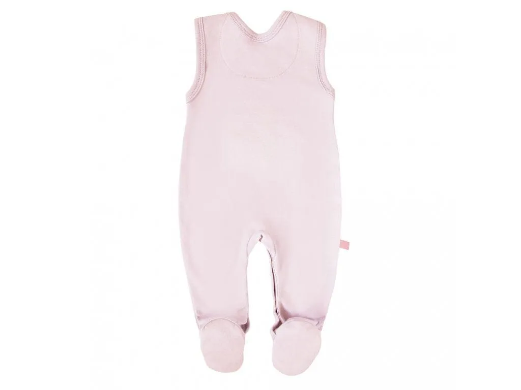 Early Baby Top & Bunny Footed Dungarees Set - Pink