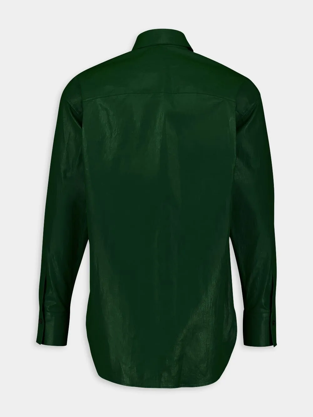 Embroidered Coated Linen Shirt