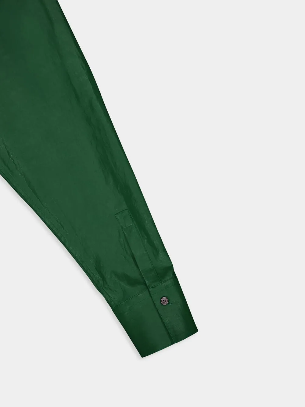 Embroidered Coated Linen Shirt