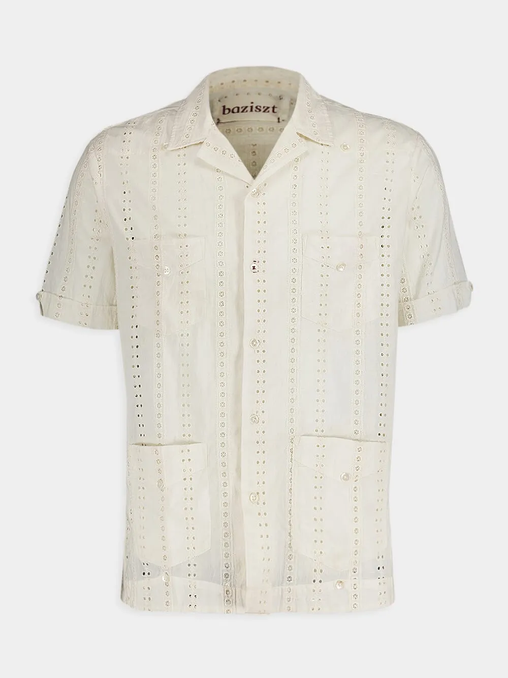 Embroidered Ivory Shirt