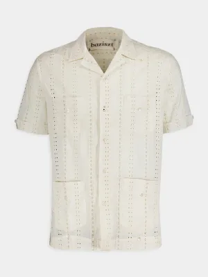 Embroidered Ivory Shirt