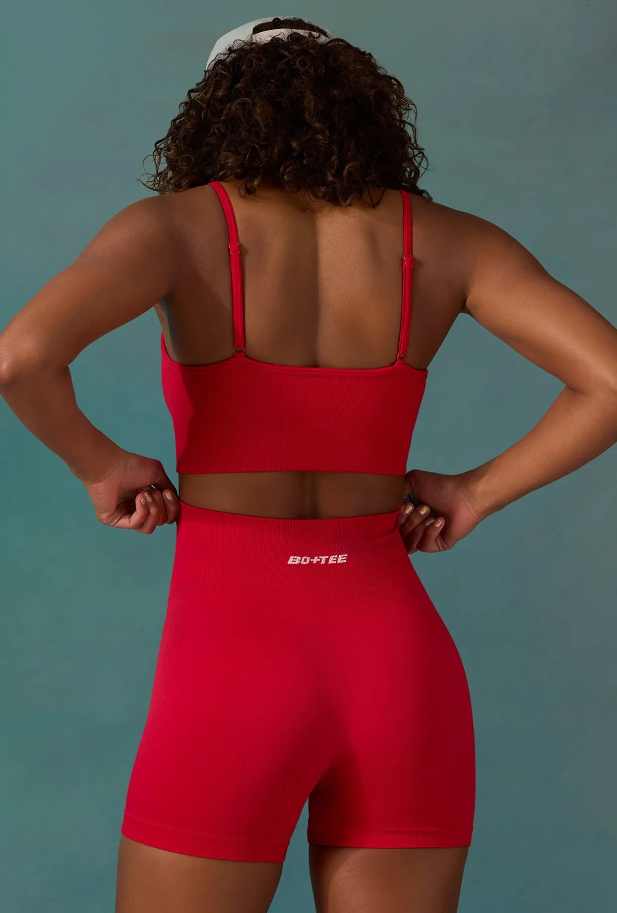 Endurance - Super Sculpt Seamless Mini Shorts in Tango Red