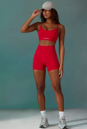 Endurance - Super Sculpt Seamless Mini Shorts in Tango Red