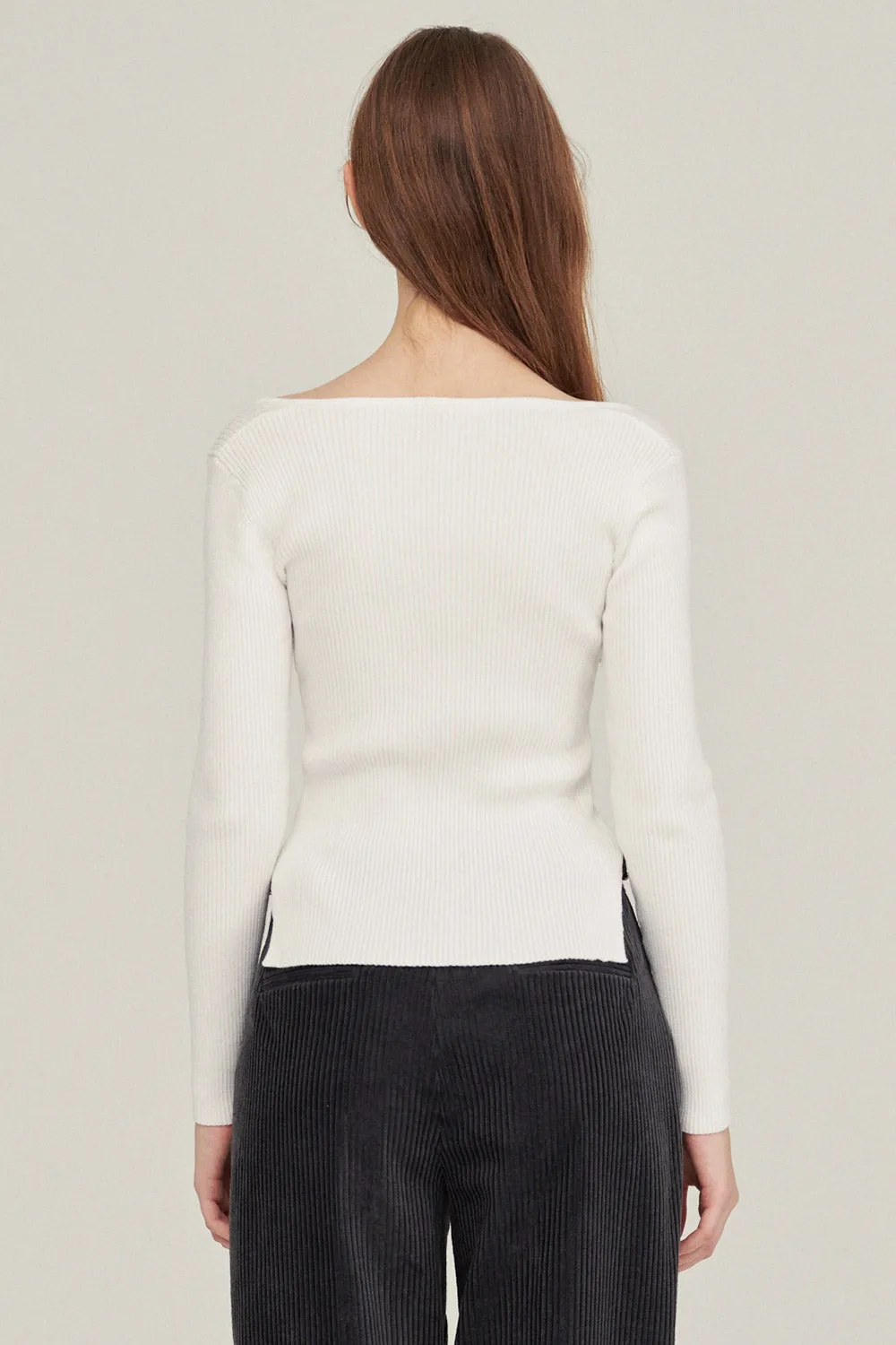 Enid Sweetheart Ribbed Top