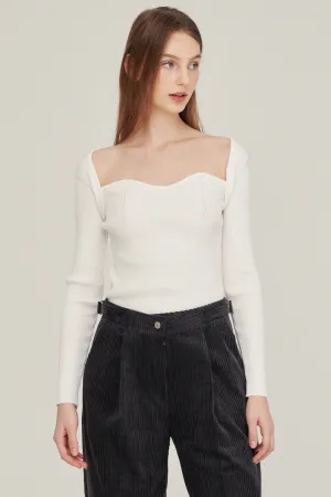 Enid Sweetheart Ribbed Top