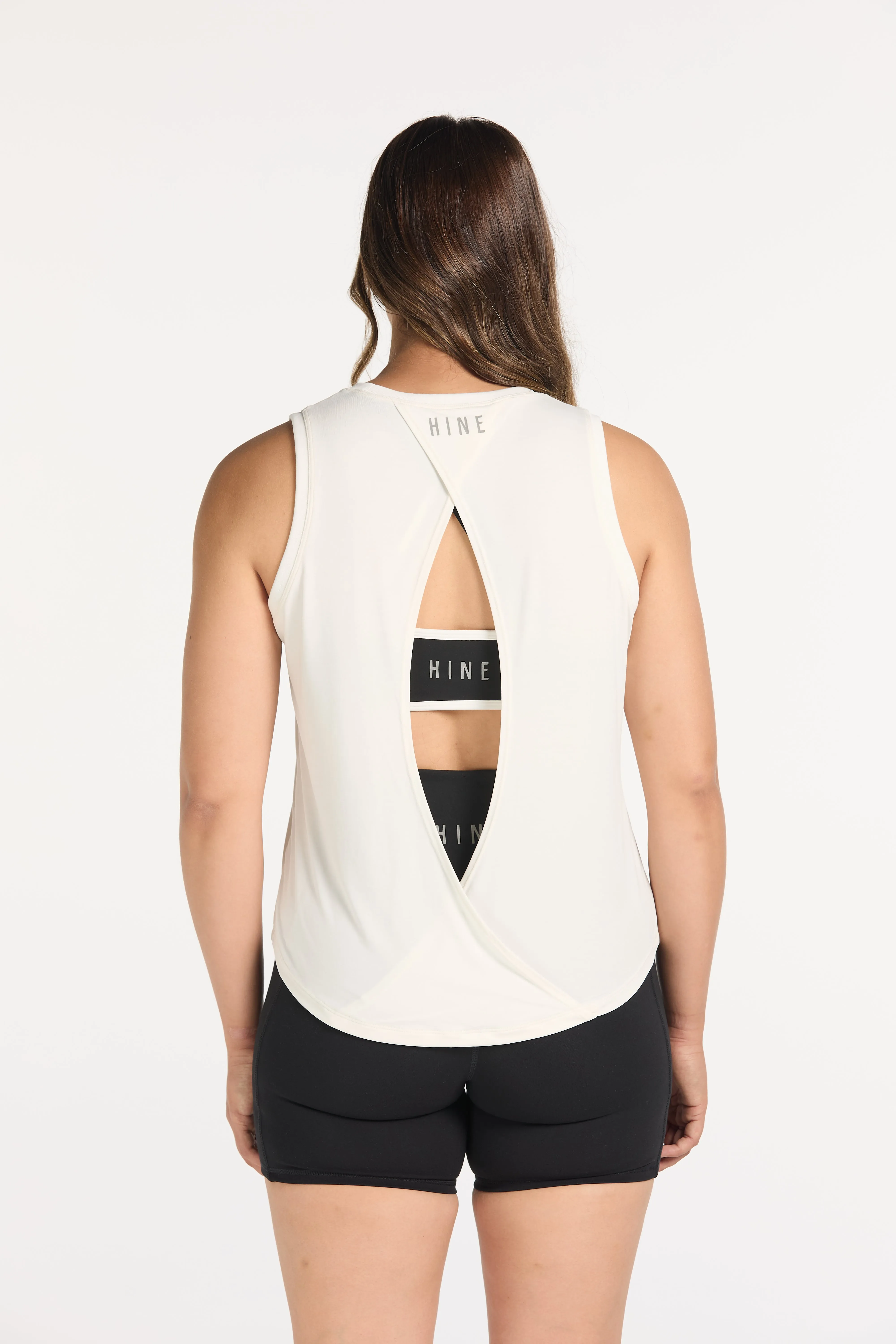 ESSENTIALS OPEN BACK TANK WHITE