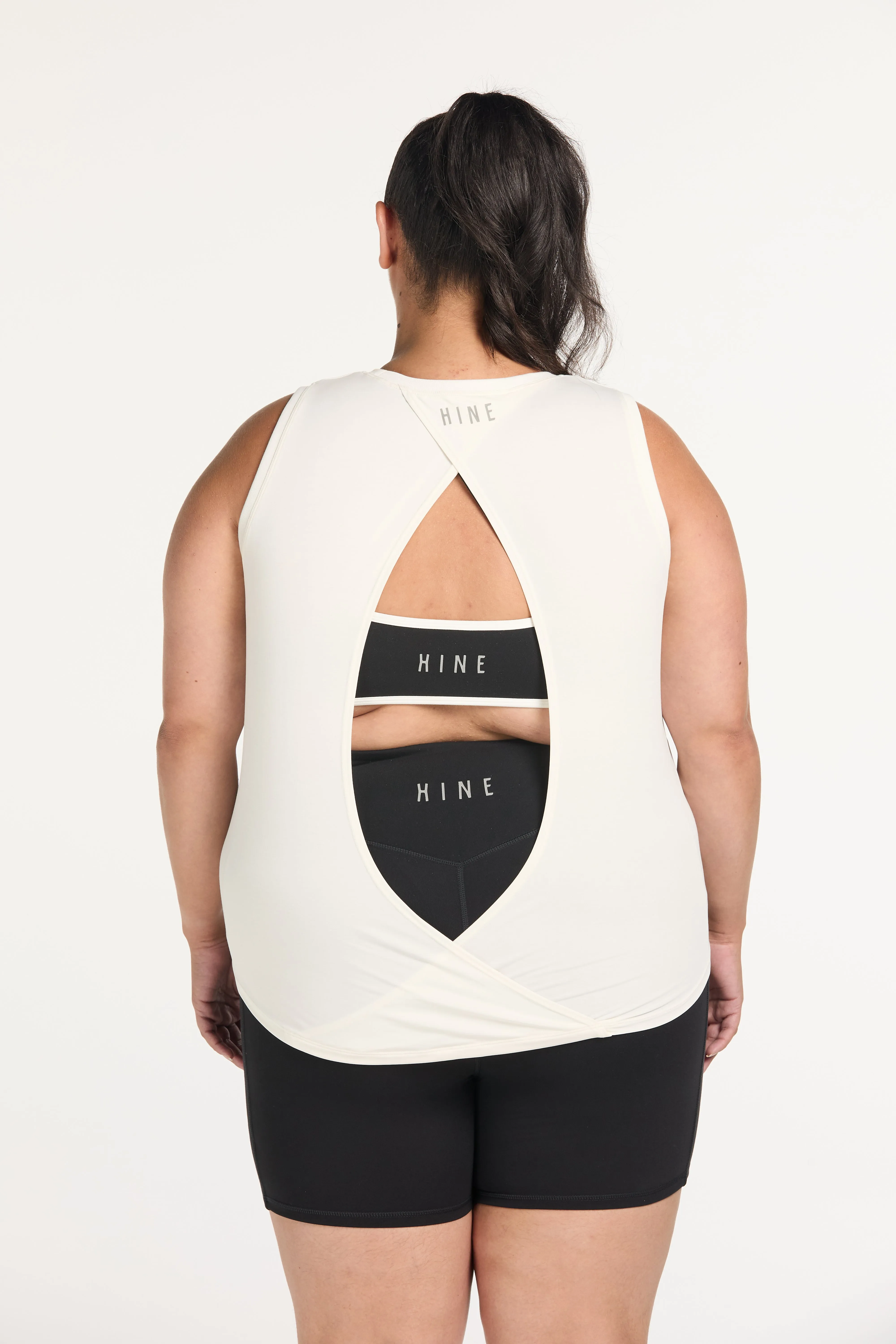 ESSENTIALS OPEN BACK TANK WHITE