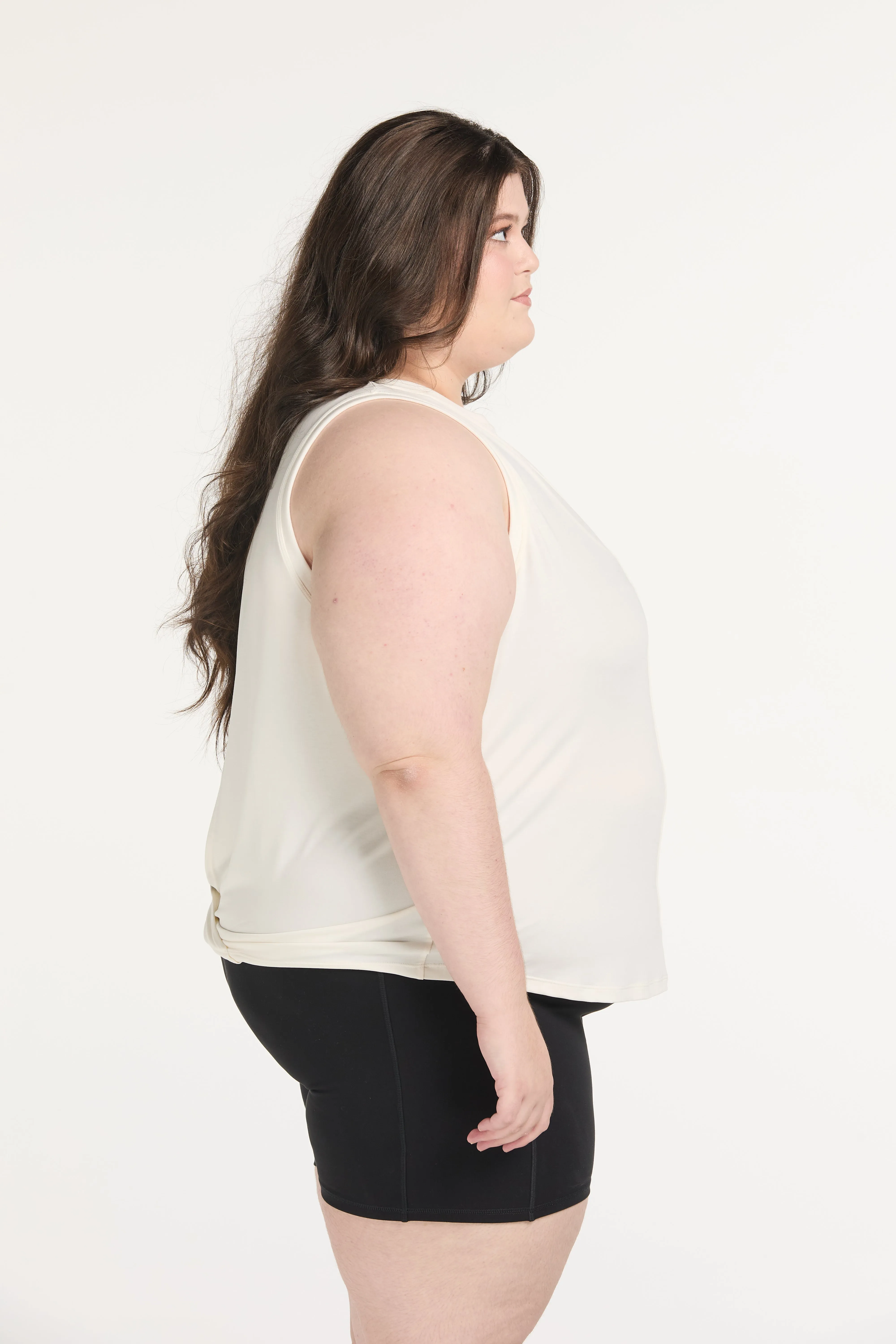 ESSENTIALS OPEN BACK TANK WHITE