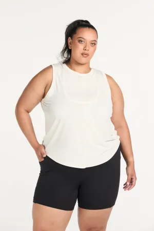 ESSENTIALS OPEN BACK TANK WHITE