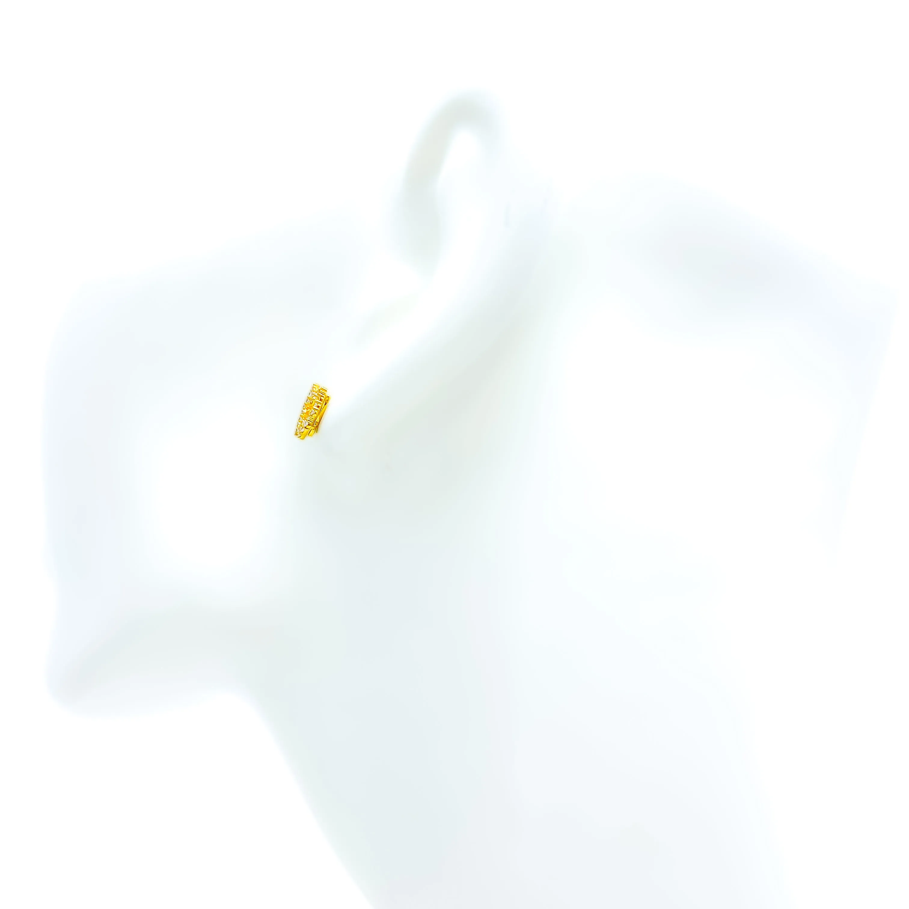 Fashionable Elevated 21k Gold CZ Earrings