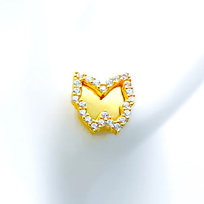 Fashionable Elevated 21k Gold CZ Earrings