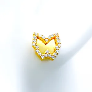 Fashionable Elevated 21k Gold CZ Earrings