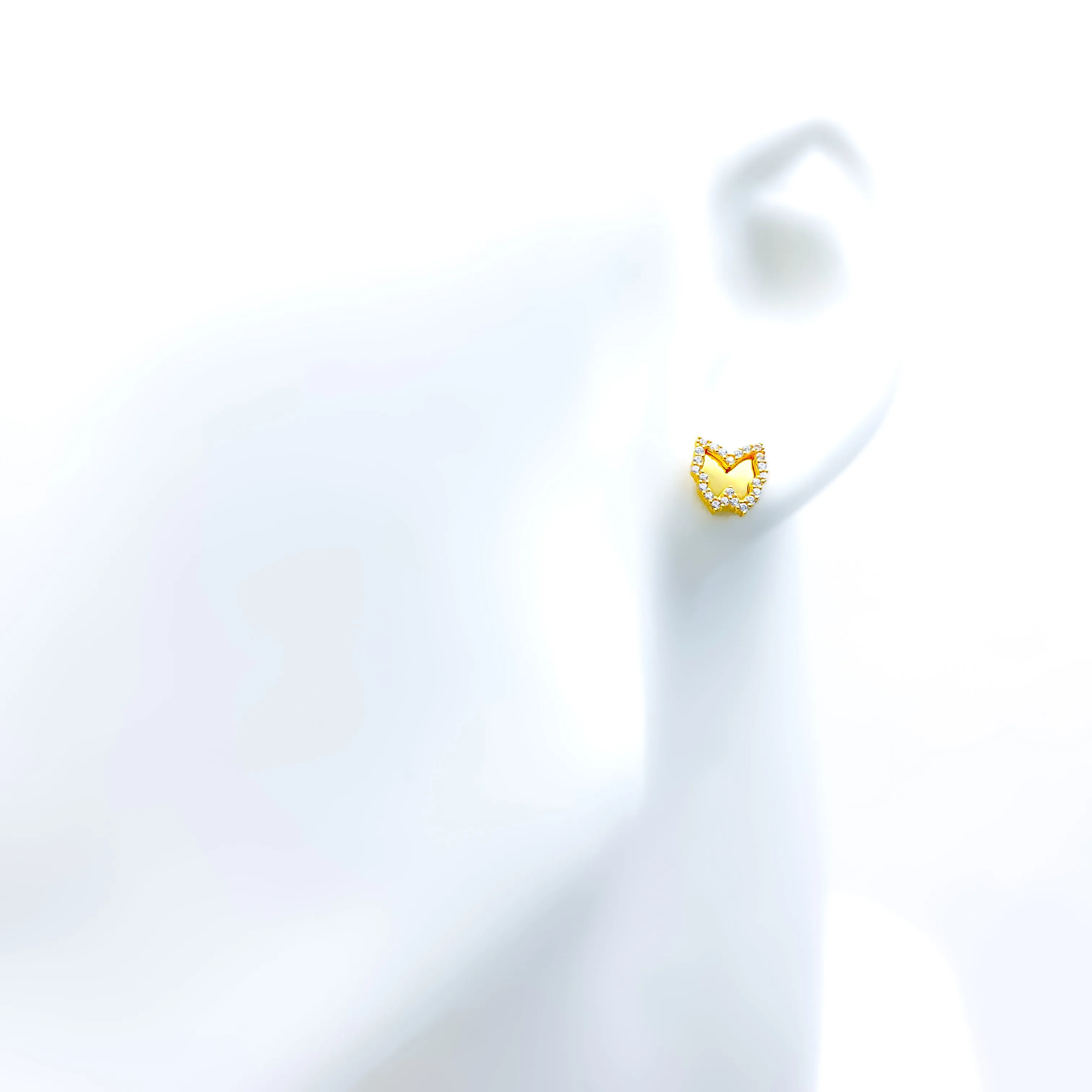 Fashionable Elevated 21k Gold CZ Earrings
