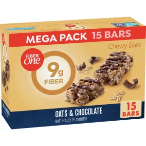 Fiber One Chewy Bars, Oats & Chocolate, Snacks, Mega Pack, 15 ct