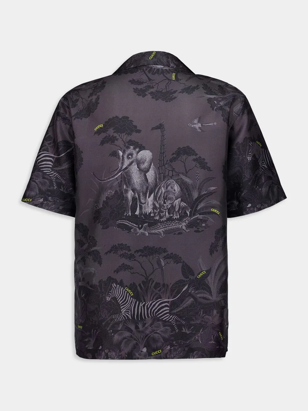 Flora and Fauna Print Silk Shirt