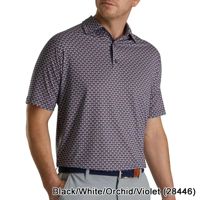 FootJoy Athletic Fit Lisle Half Moon Geo Self Collar-Previous Season Style