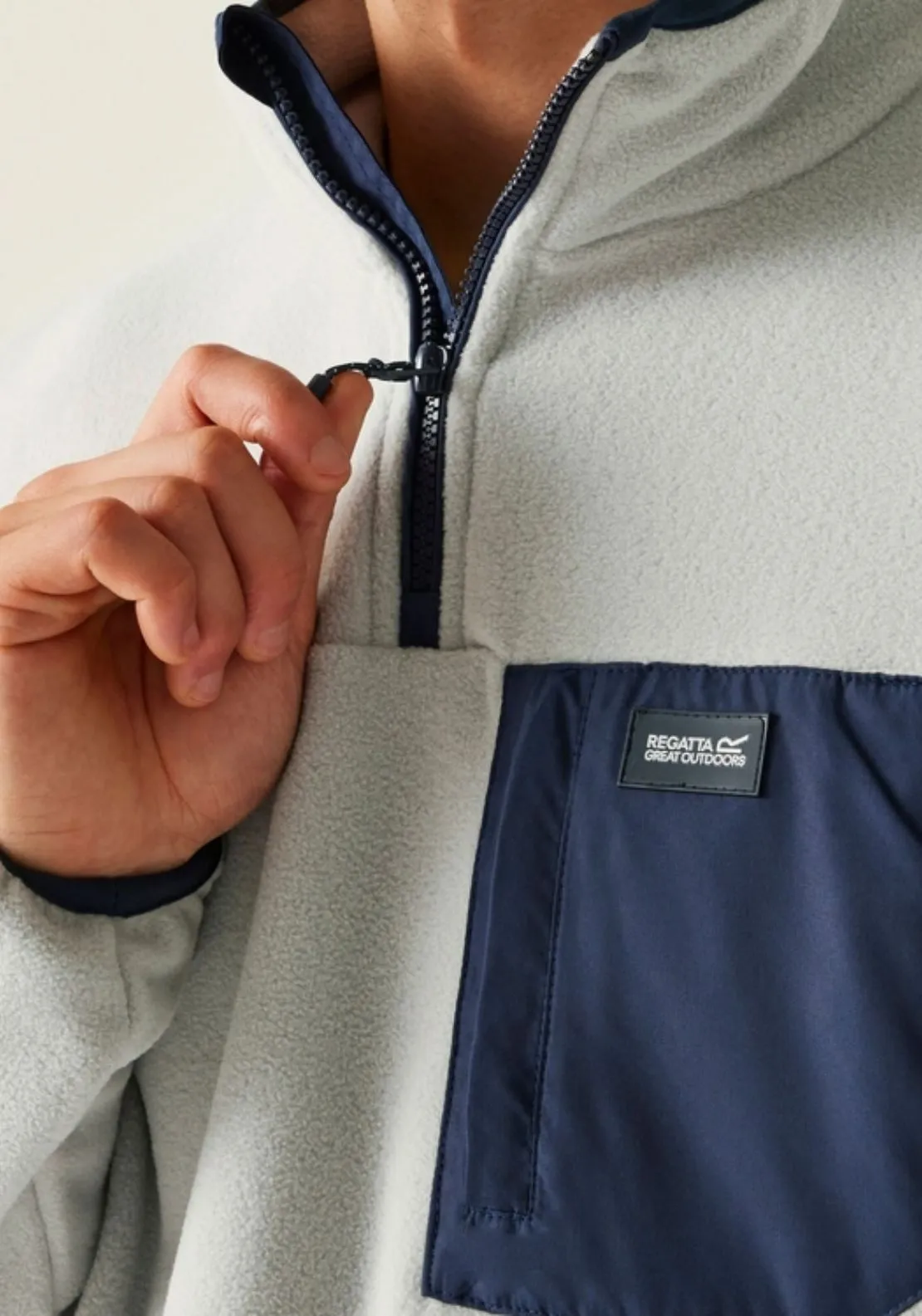 Frankie Full Zip Fleece - Silver Grey/navy
