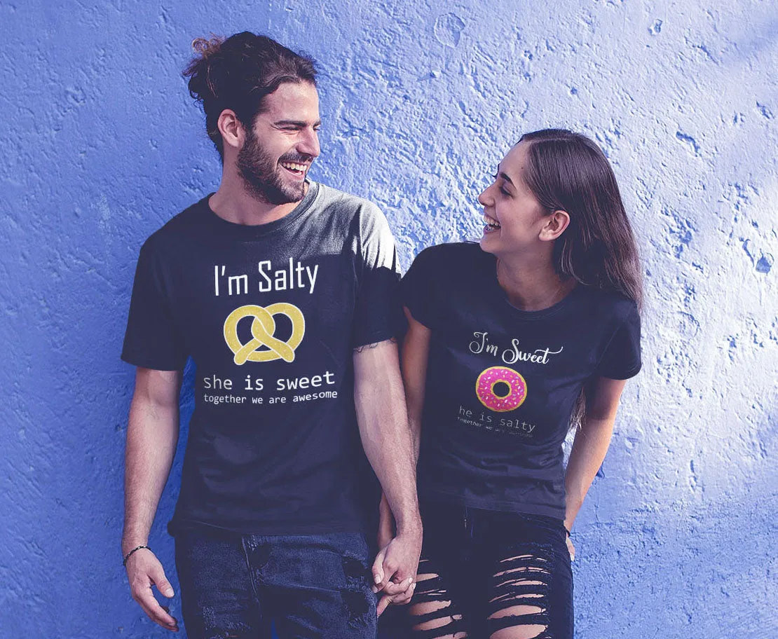 Funny Couples Shirts Salty and Sweet