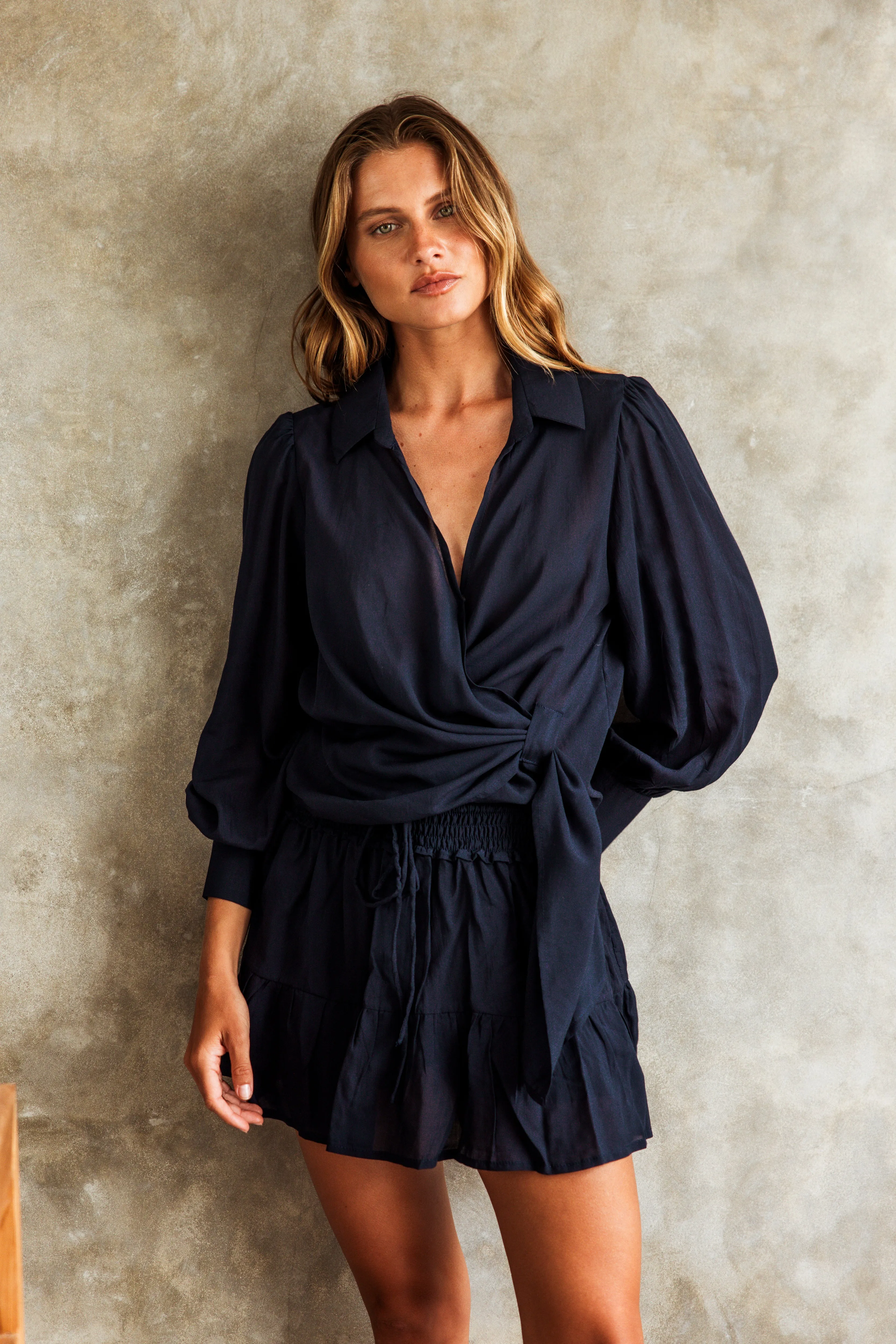 GINNY Voile Shirt (Navy)