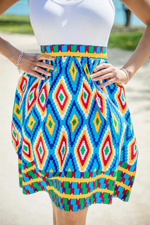 Gombe Skirt -Multi color print