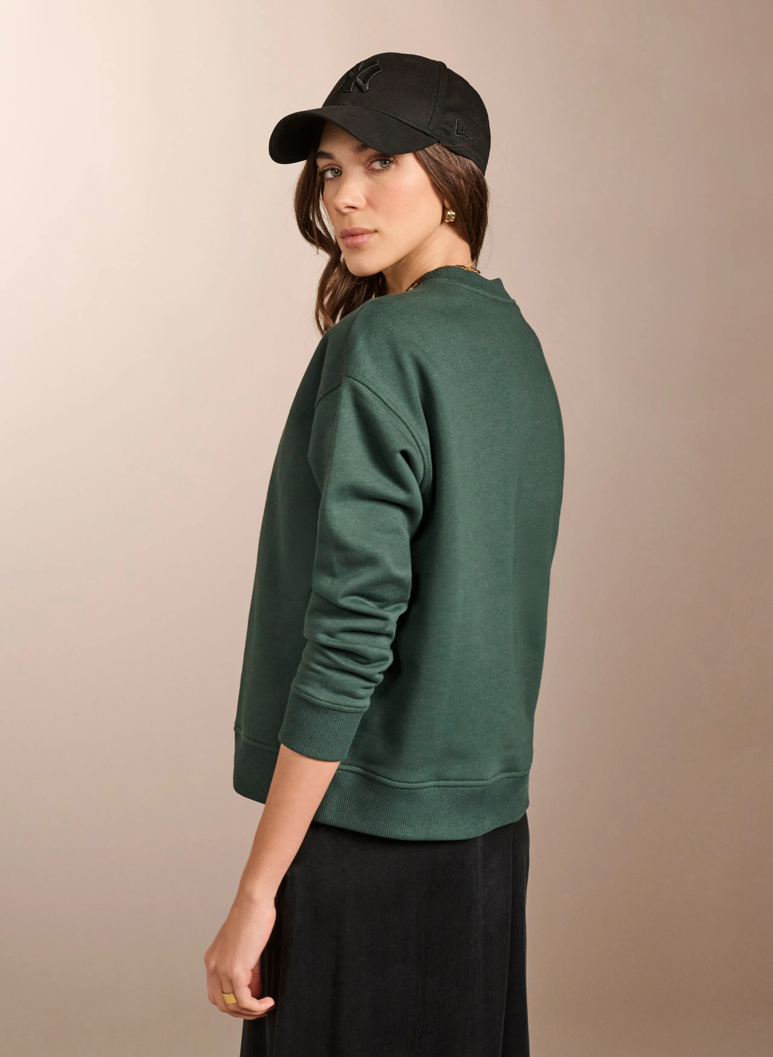Gracie Organic Cotton & Kapok Blend Sweatshirt | Forest Green