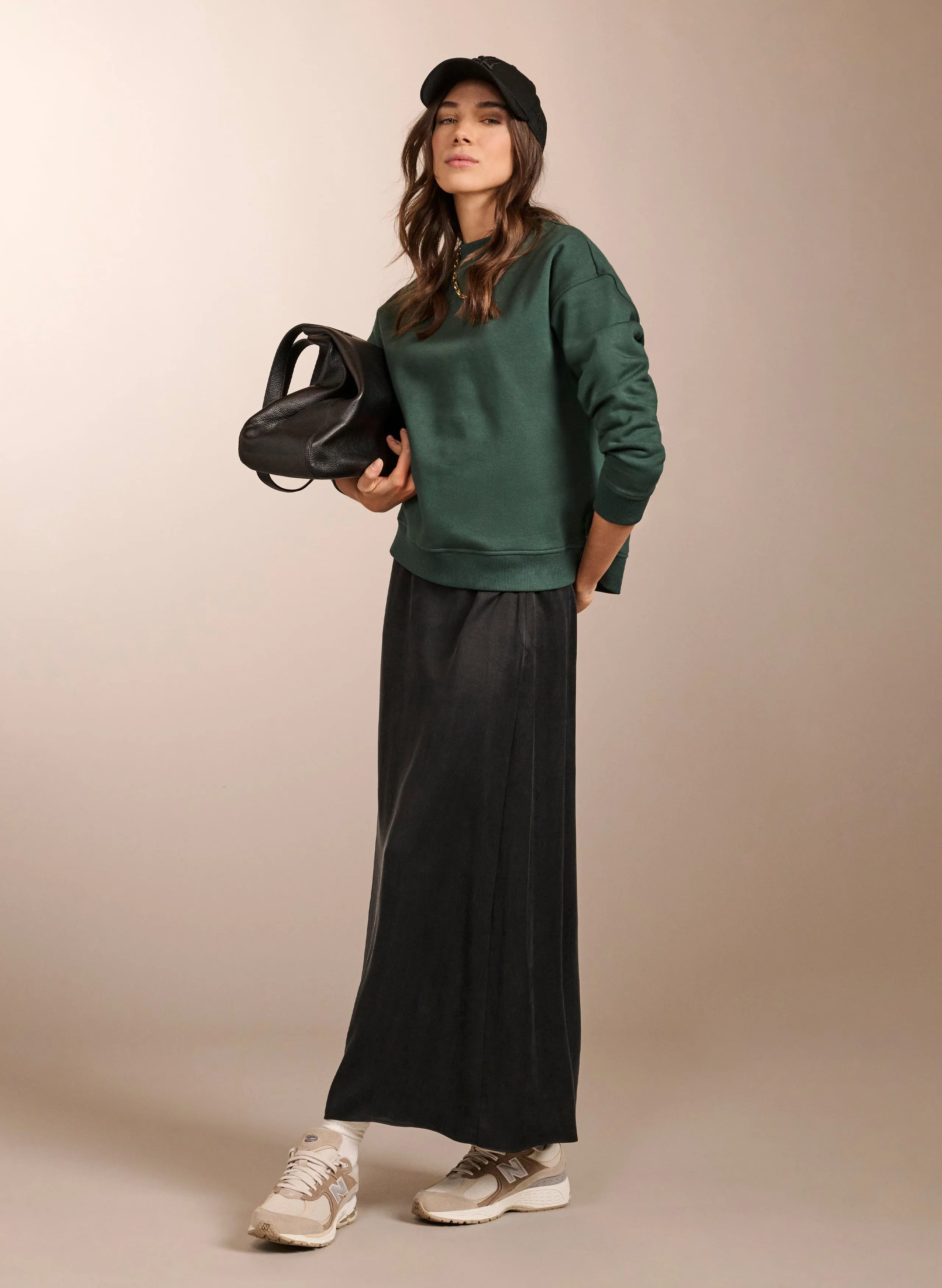 Gracie Organic Cotton & Kapok Blend Sweatshirt | Forest Green