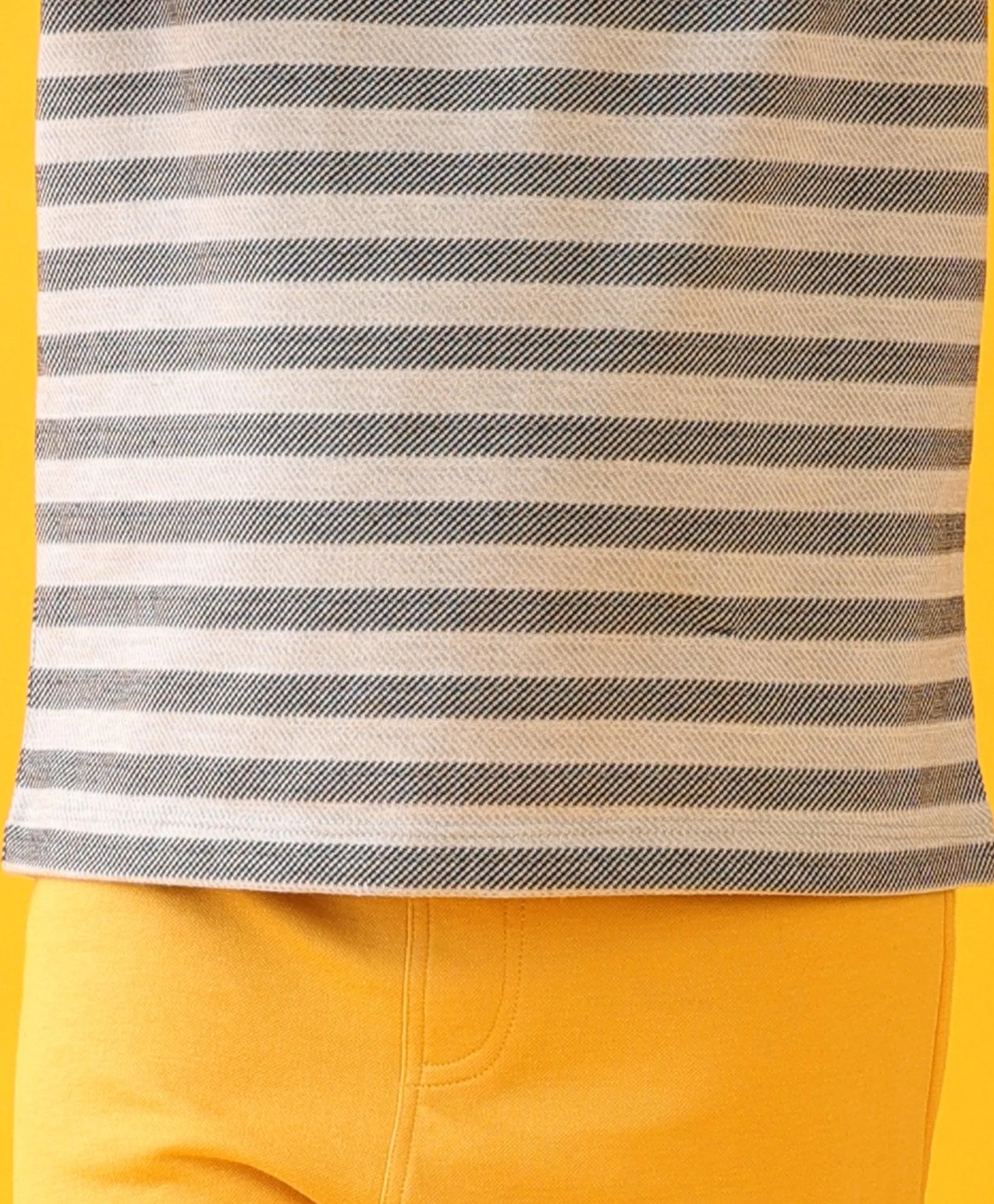 GREY STRIPED MUSTARD SUMMER SHORTS SET - GREY/MUSTARD